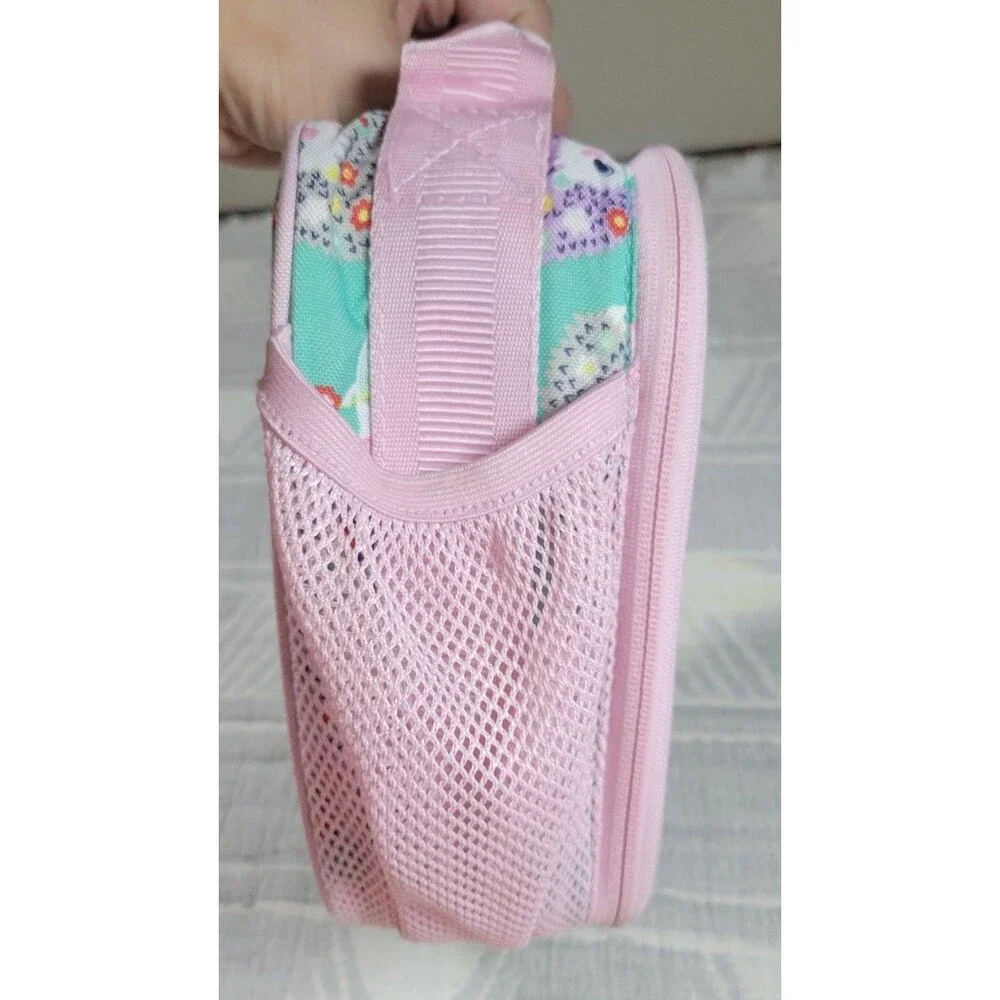 Pottery Barn Kids Hedgehog Floral Lunch Box‎ Pink Trim Personalized “Georgia